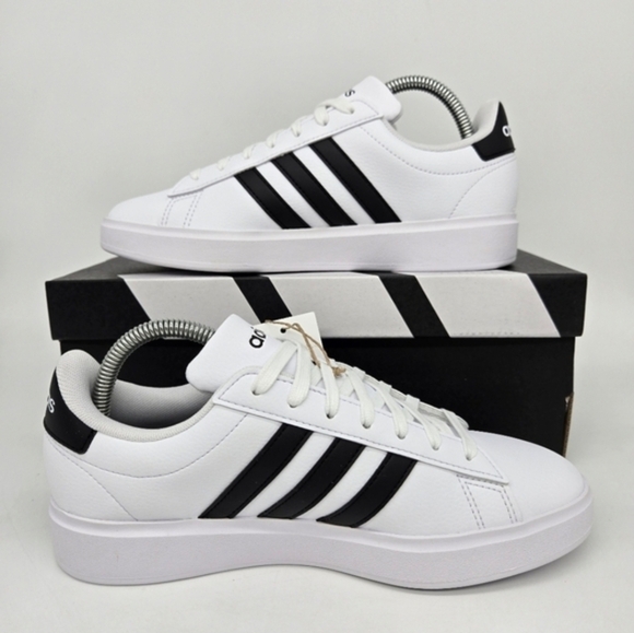 adidas Grand Court Cloudfoam Lifestyle Court Comfort White Black Shoes Size 8 - Picture 6 of 8